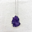 Natural Cut Amethyst Cluster Necklace - East Meets West USA