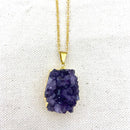 Natural Cut Amethyst Cluster Necklace - East Meets West USA