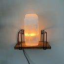 Natural Cut Selenite Lamp - East Meets West USA