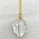Natural Quartz Wire Wrap Necklace - East Meets West USA