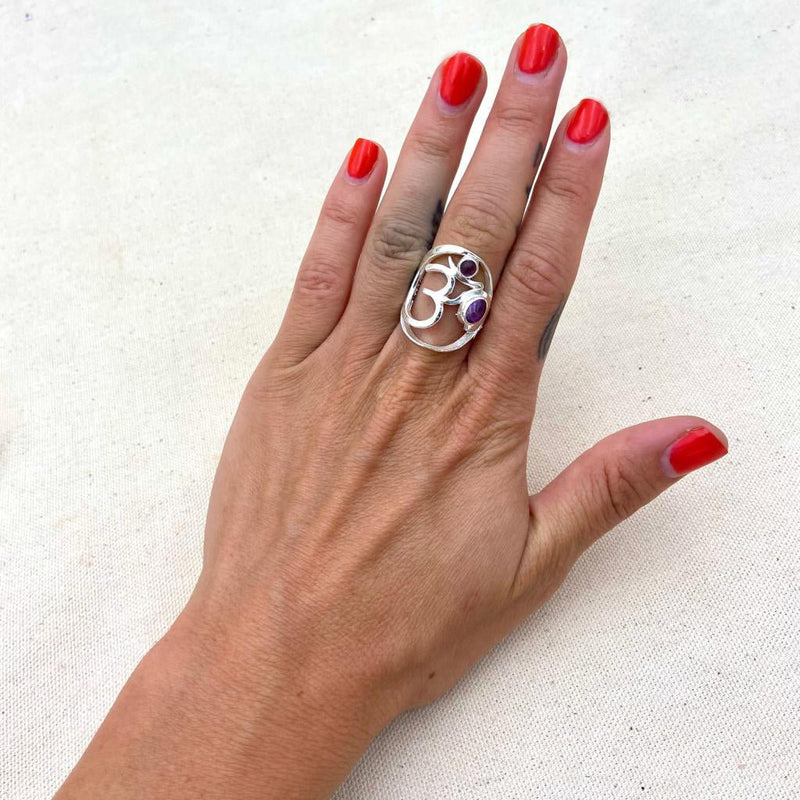Om Amethyst Ring - East Meets West USA