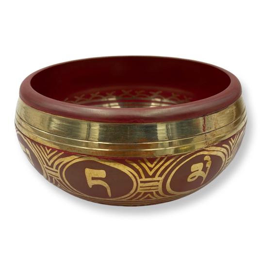 Red Brass Tibetan Singing Bowl - East Meets West USA