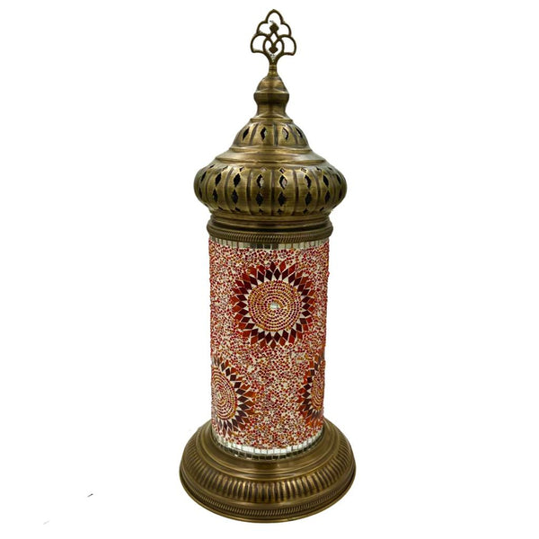 Red Mosaic Turkish Lamp - East Meets West USA