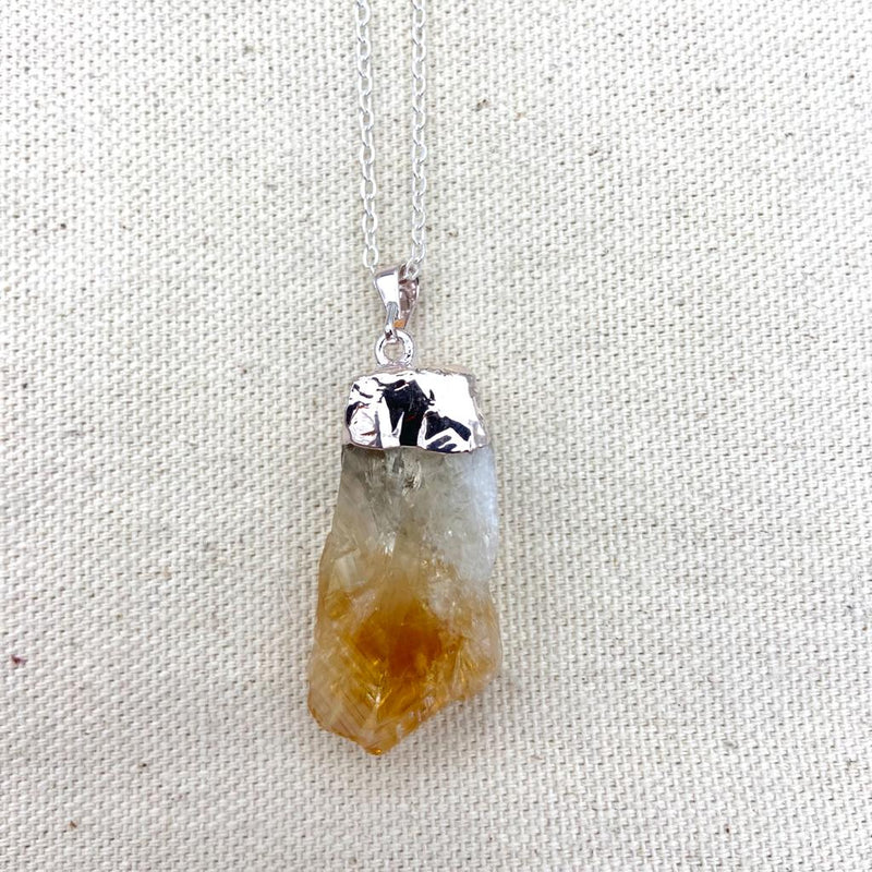 Rough Citrine Point Necklace - East Meets West USA