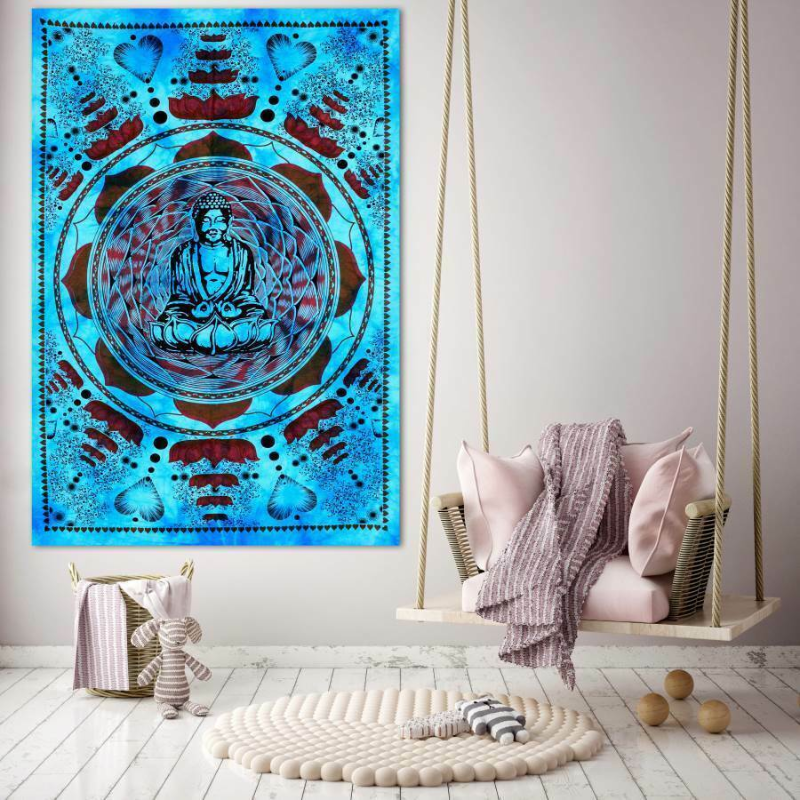 Buddha in Lotus Meditation Tapestry