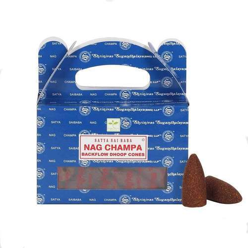 Satya Backflow Nag Champa Incense Cones - East Meets West USA