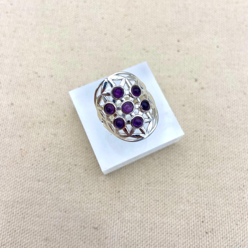 Seed of Life Amethyst Ring - East Meets West USA
