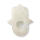 Selenite Hamsa Votive/Tea Light Candle Holder - East Meets West USA
