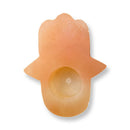 Selenite Hamsa Votive/Tea Light Candle Holder - East Meets West USA