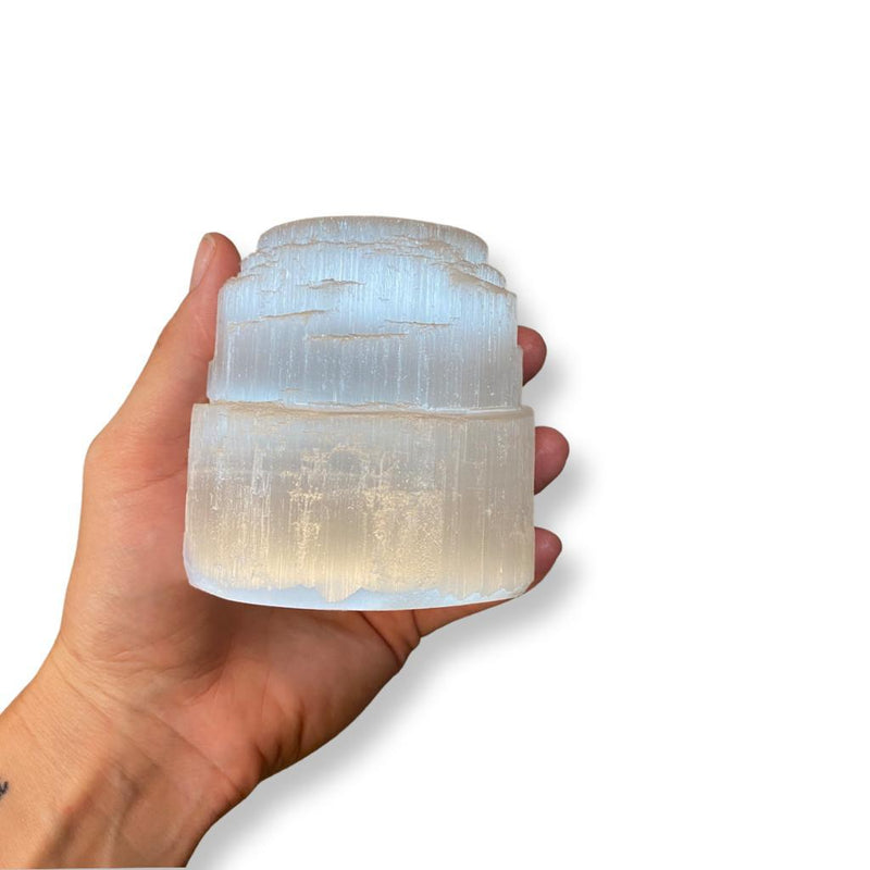 Selenite Iceburg Candle Holder - East Meets West USA