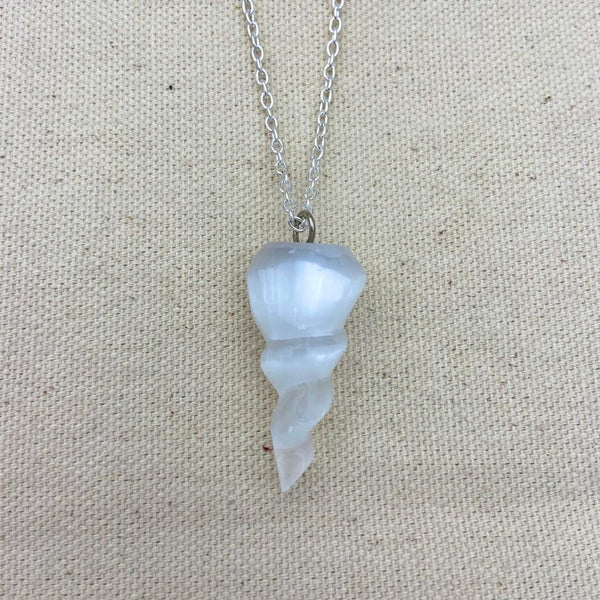 Selenite Spiral Point Necklace - East Meets West USA