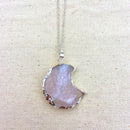 Silver Capped Crescent Moon Necklace - East Meets West USA