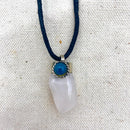 Silver Capped Tumbled Stone Necklace - East Meets West USA