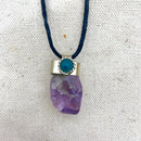 Silver Capped Tumbled Stone Necklace - East Meets West USA