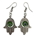 greeb silver dangle hamsa earrings 