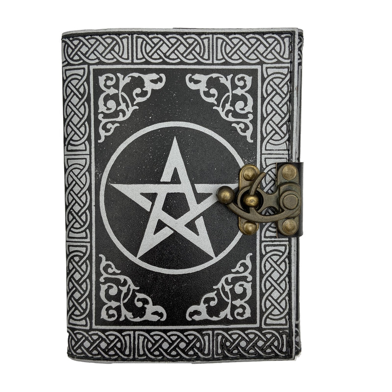 Silver/Black Leather Pentacle Grimoire - East Meets West USA