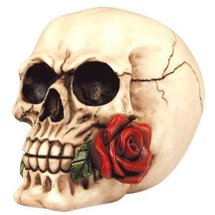 Skull w/Rose in Mouth Figurine - East Meets West USA
