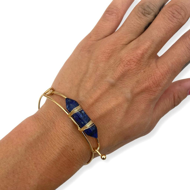 Sodalite Double Terminated Point Bangle - East Meets West USA