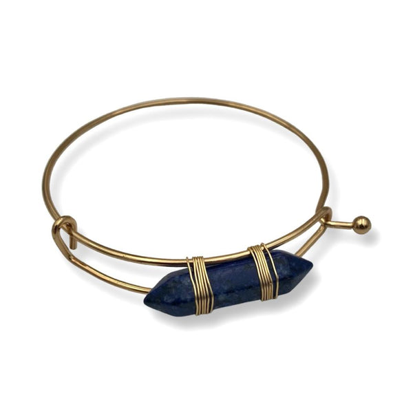 Sodalite Double Terminated Point Bangle - East Meets West USA