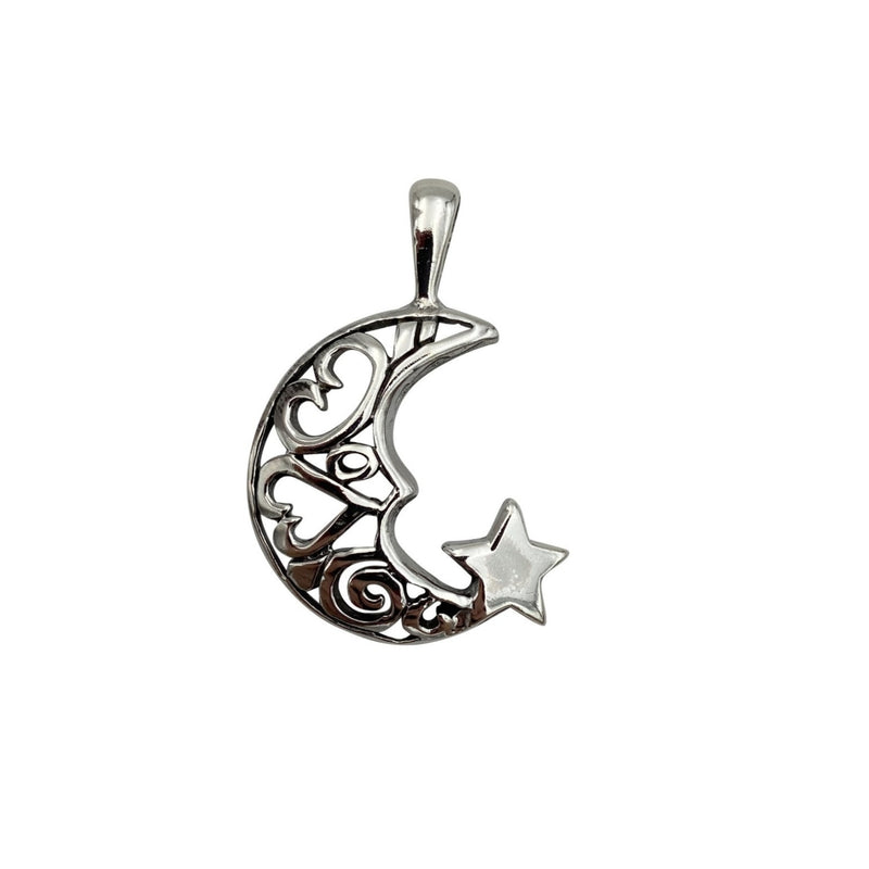 Sterling Silver Celestial Moon Pendant - East Meets West USA
