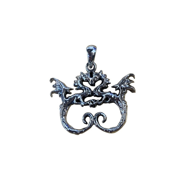 Sterling Silver Celtic Dragon Lovers Pendant - East Meets West USA