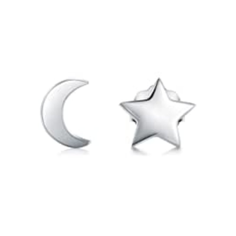 Moon Star Stud Earrings Surgical Steel Ear Cartilage Piercing Charm  Jewellery UK | eBay