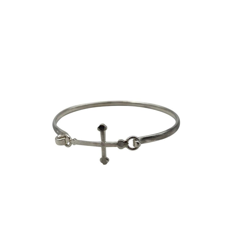 Sterling Silver Cross Bangle - East Meets West USA