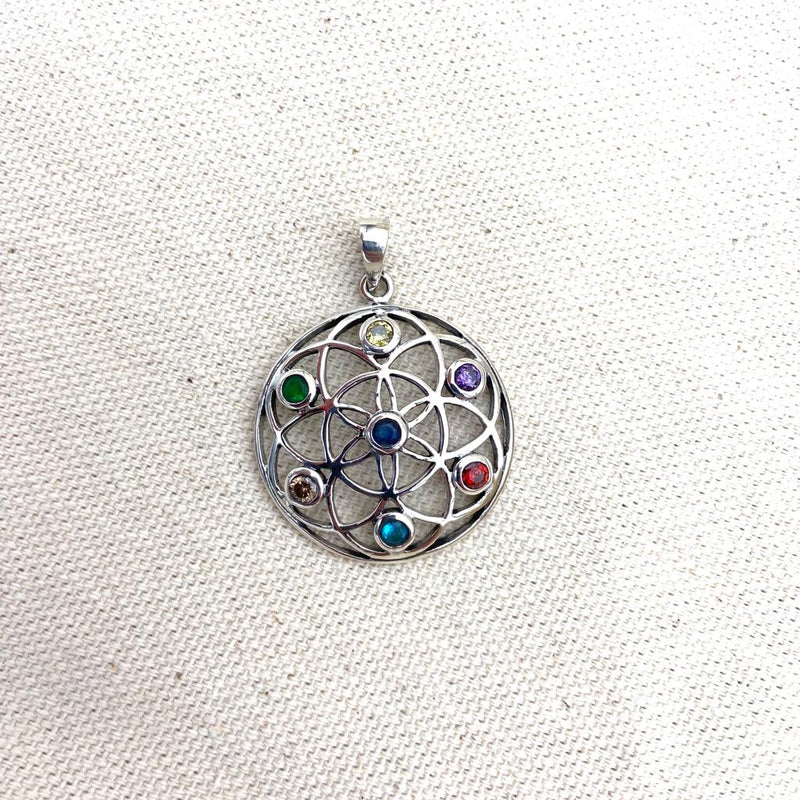 Sterling Silver Flower of Life Pendant - East Meets West USA