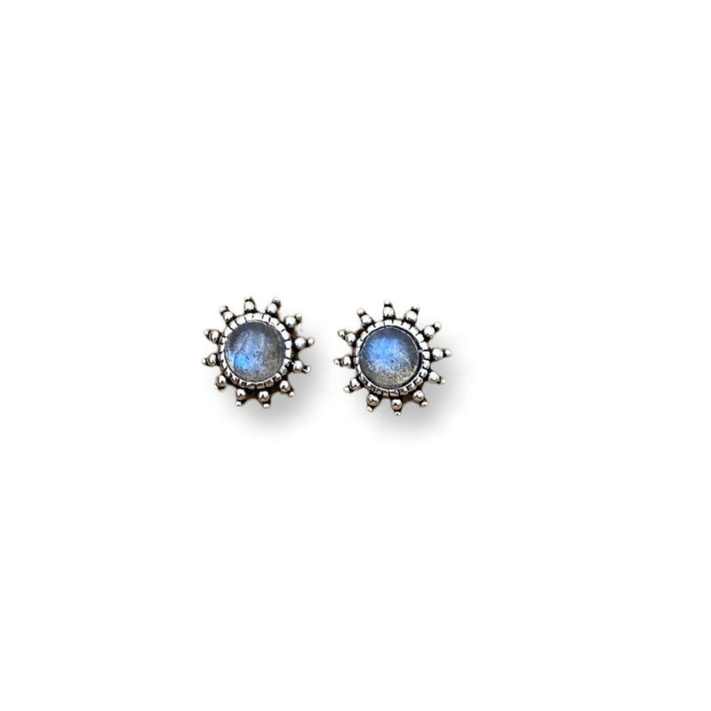 Sterling Silver Gemstone Stud Earrings - East Meets West USA