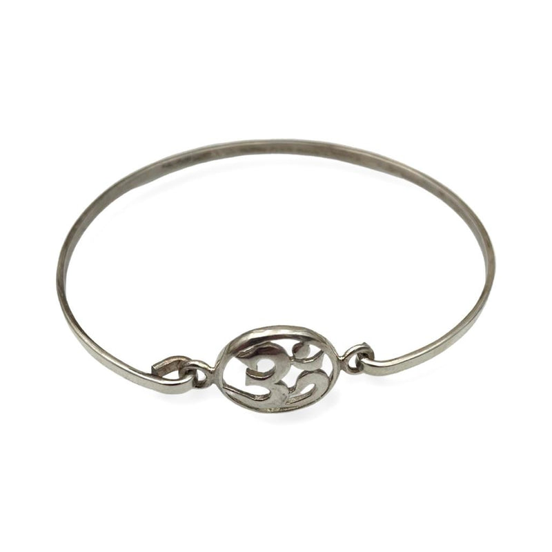 Sterling Silver Om Bangle - East Meets West USA