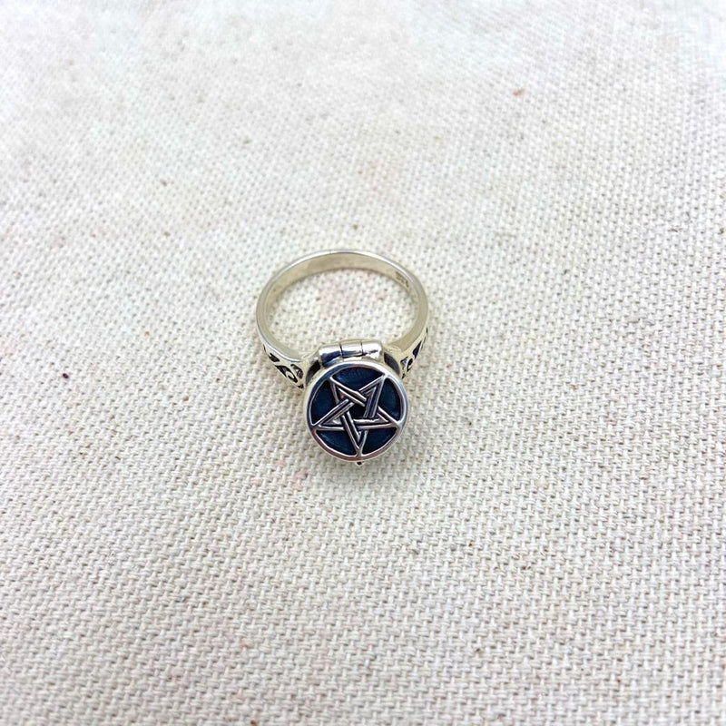Sterling Silver Pentacle Poison Ring - East Meets West USA