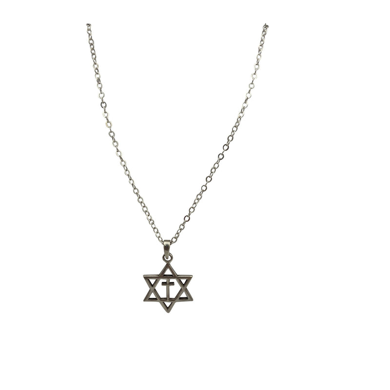 Sterling Silver Star of David w/ Cross Pendant - East Meets West USA