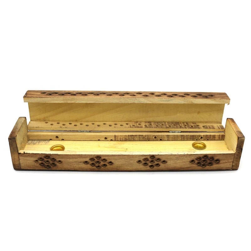 Sun and Moons Wooden Coffin Box - East Meets West USA