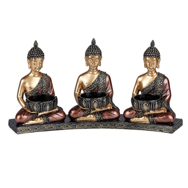Three Buddha Candle Holder - East Meets West USA