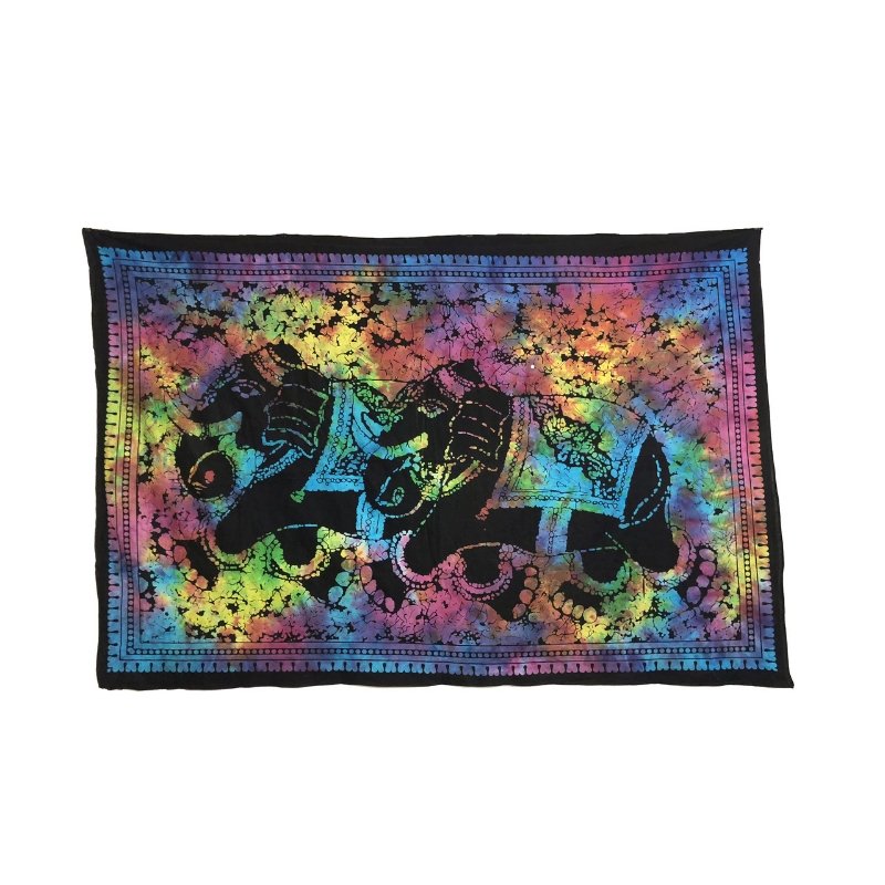 Tie Dye Indian Elephants Tapestry - East Meets West USA