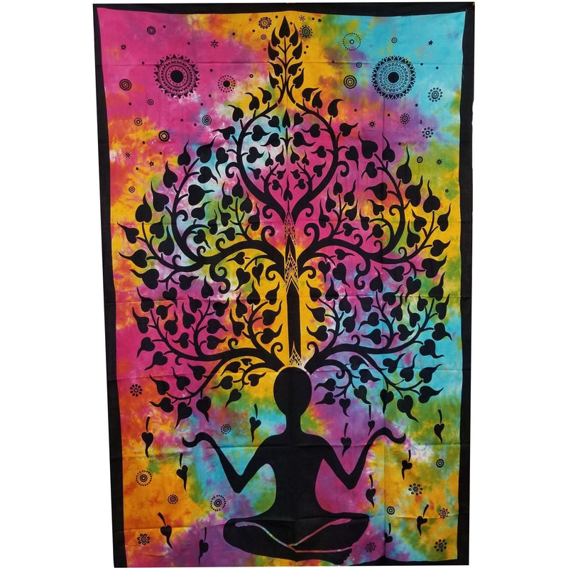 Tie Dye Yoga Tree Tapestry - East Meets West USA