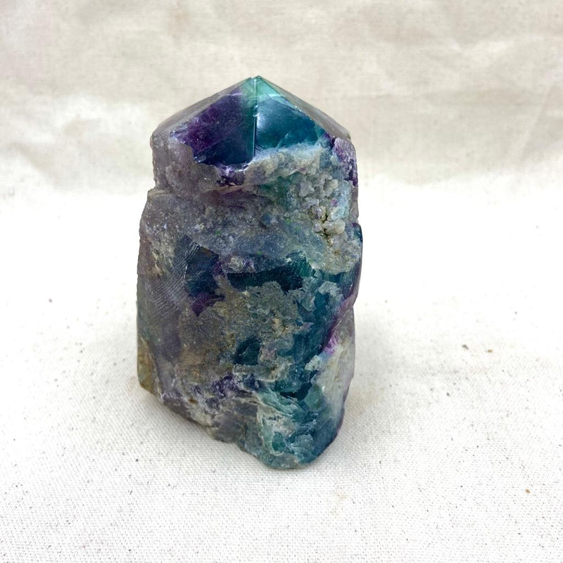 Top Polished Rainbow Fluorite Point - East Meets West USA