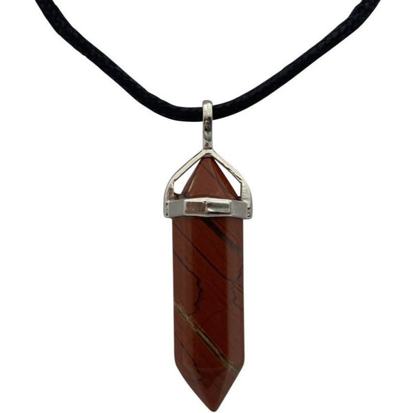 Well Being Carded Red Jasper Point Pendent Necklace - East Meets West USA