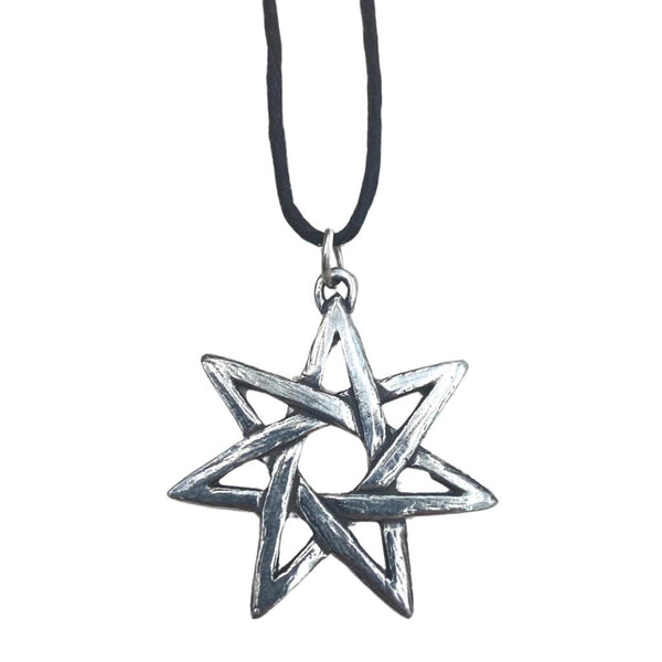 Wicca 7 Pointed Star Pewter Necklace - East Meets West USA