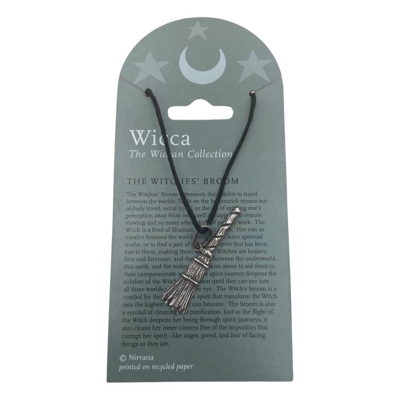 Wicca Broomstick Pewter Necklace - East Meets West USA