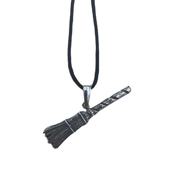 Wicca Broomstick Pewter Necklace - East Meets West USA