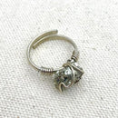 Pyrite Wire Wrapped Crystal Ring 