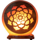 Wooden Engraved Himalayan Salt Lamp - East Meets West USA