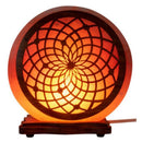 Wooden Engraved Himalayan Salt Lamp - East Meets West USA