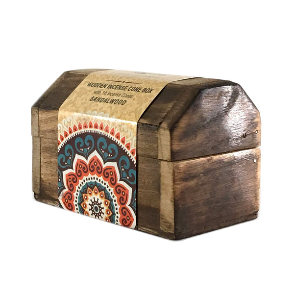Wooden Incense Cone Box - East Meets West USA