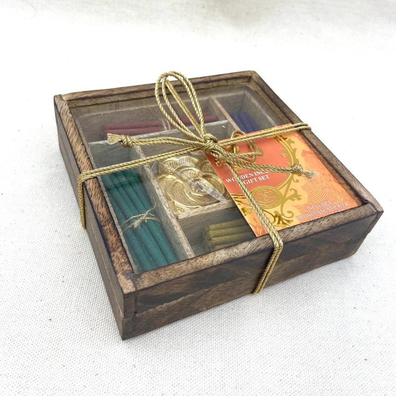 Wooden Incense Gift Set Box - East Meets West USA